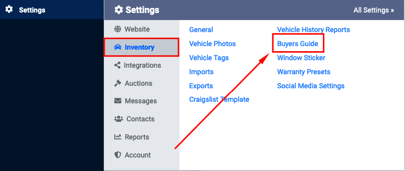 Settings-
