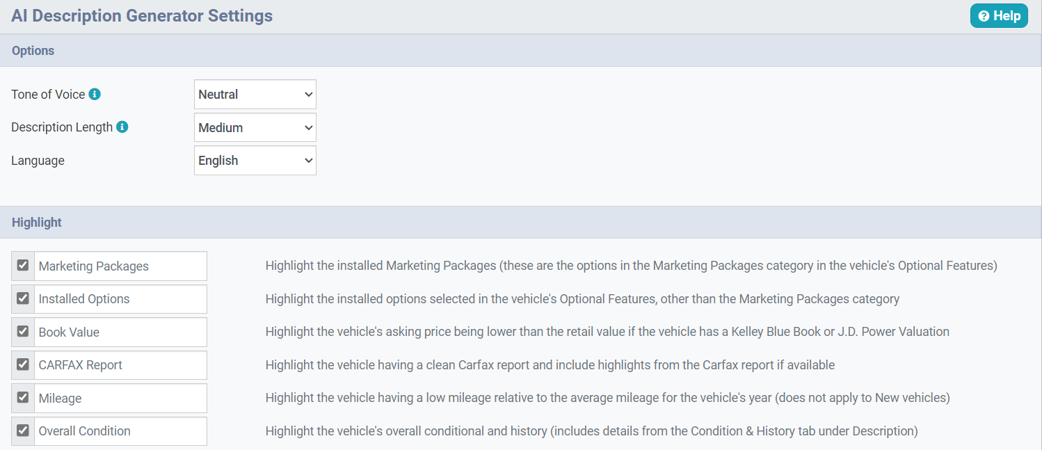AI Description Generator in WebManager – AutoManager