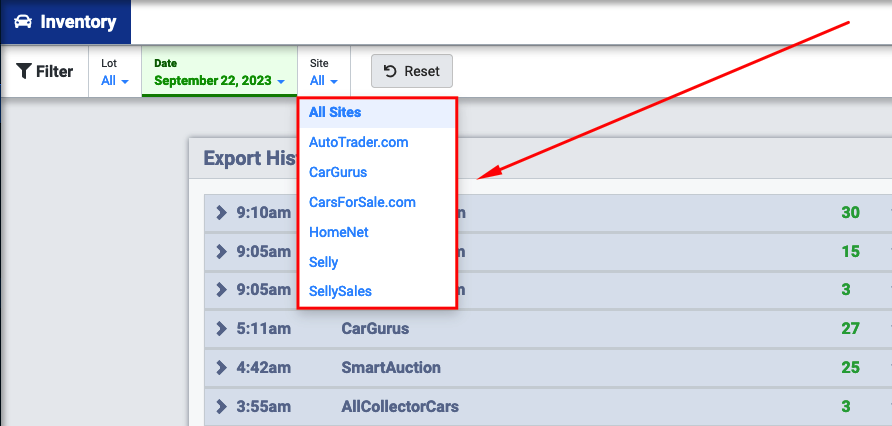 Export History- Site filter.png