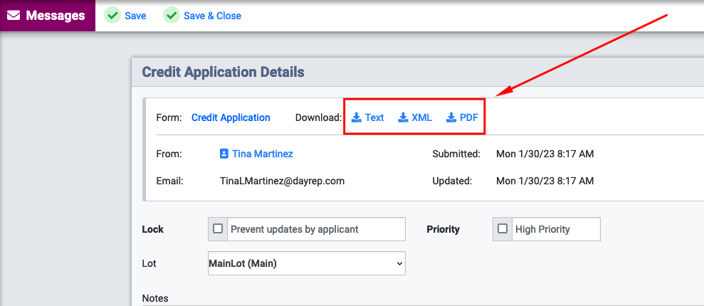 Credit Application Details- Text: XML: PDF.png