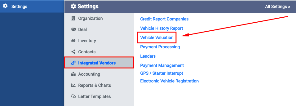 Settings- Integrated Vendors- Vehicle Valuations.png