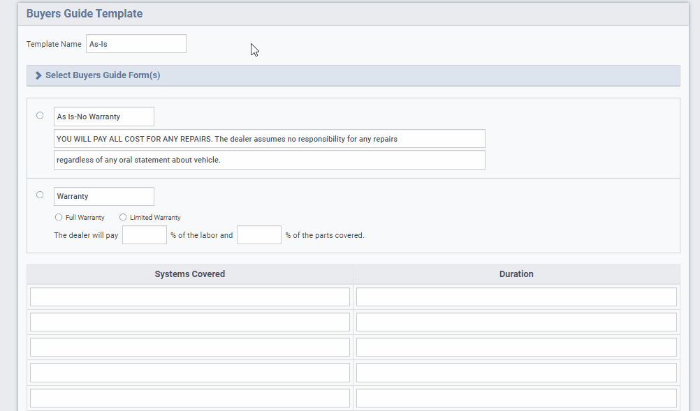 Buyer's Guides in DeskManager Online – AutoManager
