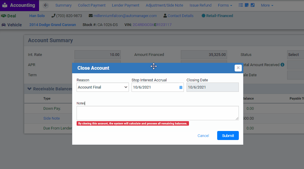 How To Close Deal After Payoff In DeskManager Online AutoManager